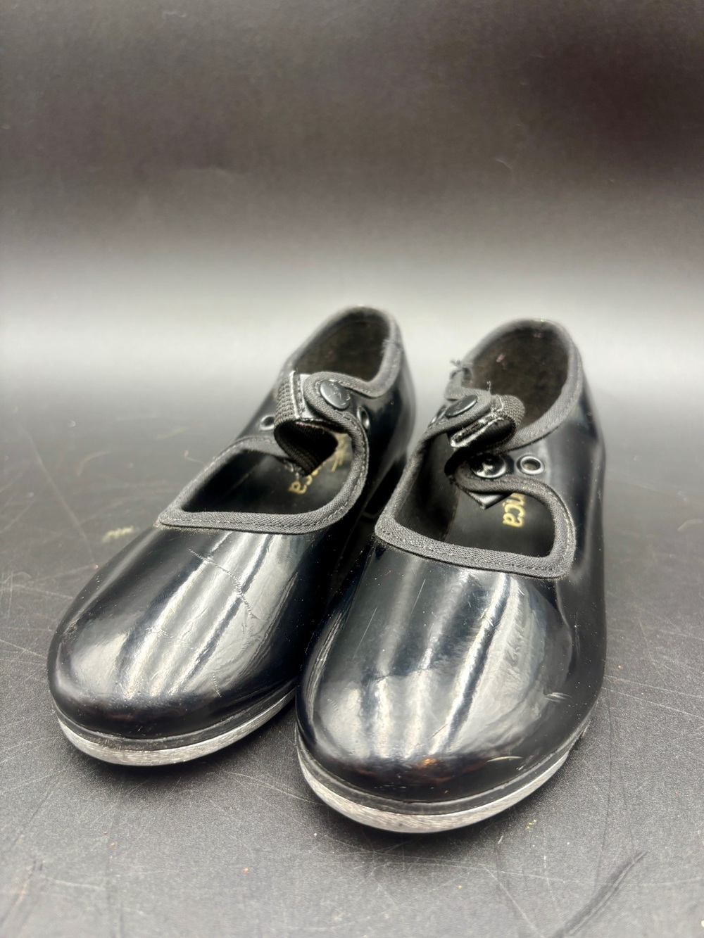 Só Dança TA37 Child Wide Tap Shoes Black Patent Mary Jane Size 10.5W